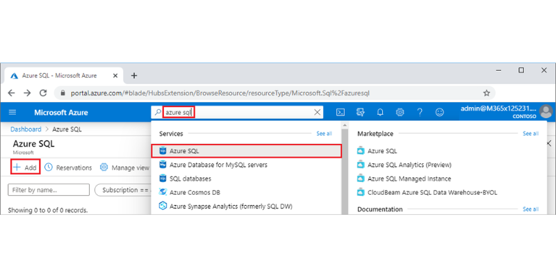 thêm cơ sở dữ liệu Azure SQL