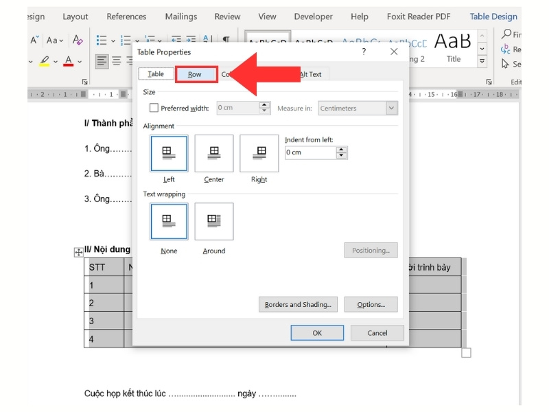 Chuyển sang trọng tab Row nhằm chính thức sửa lỗi nhảy trang