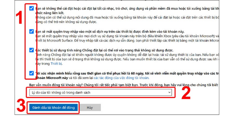 Hãy đảm bảo người dùng đã lưu trữ dữ liệu của mình trên máy trước khi bấm chọn 