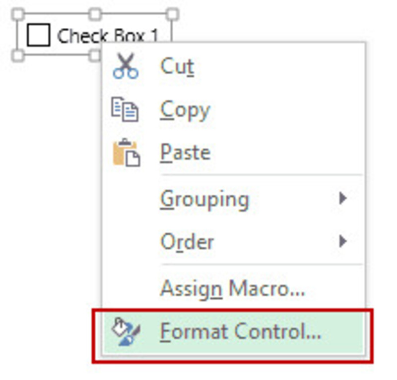 Click loài chuột ngược vô checkbox rồi nhấn lựa chọn Format Control…