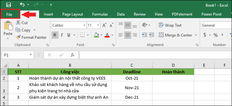 Click nhằm hé tệp tin Excel nhưng mà bản thân đang được mong muốn tạo ra Checkbox