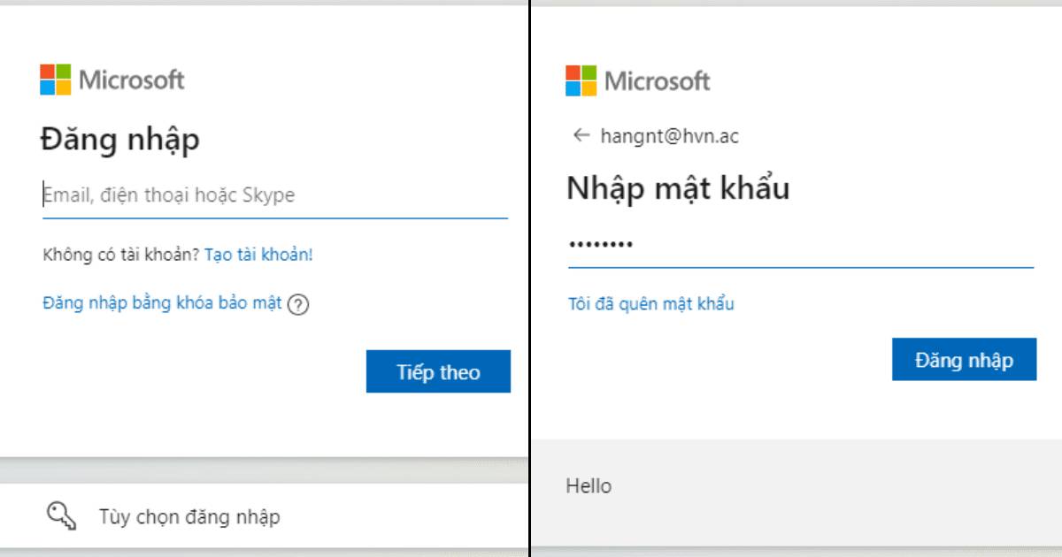 Đăng nhập Microsoft Teams phiên bản web