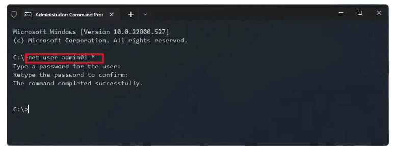 Xóa mật khẩu qua Command Prompt