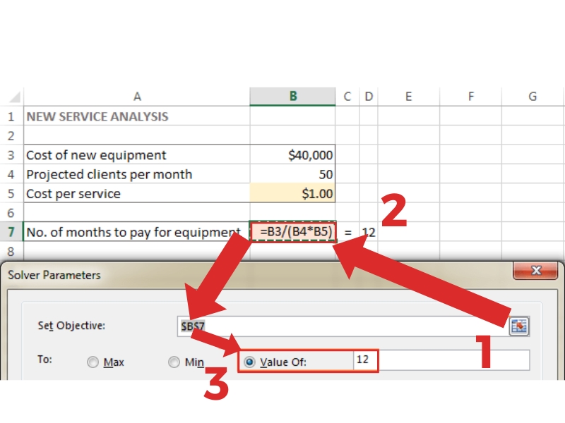 Xác định ô mục tiêu trong Excel Solver