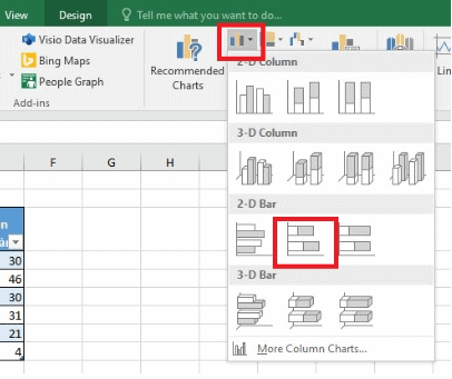 Chọn phần Chart ở thanh công cụ, mẹo vẽ biểu đồ Gantt trong Excel