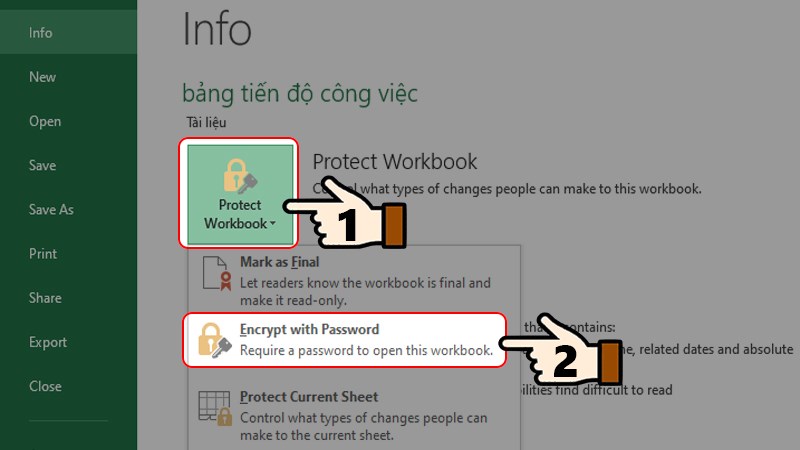 Khóa File bằng Protect Workbook 