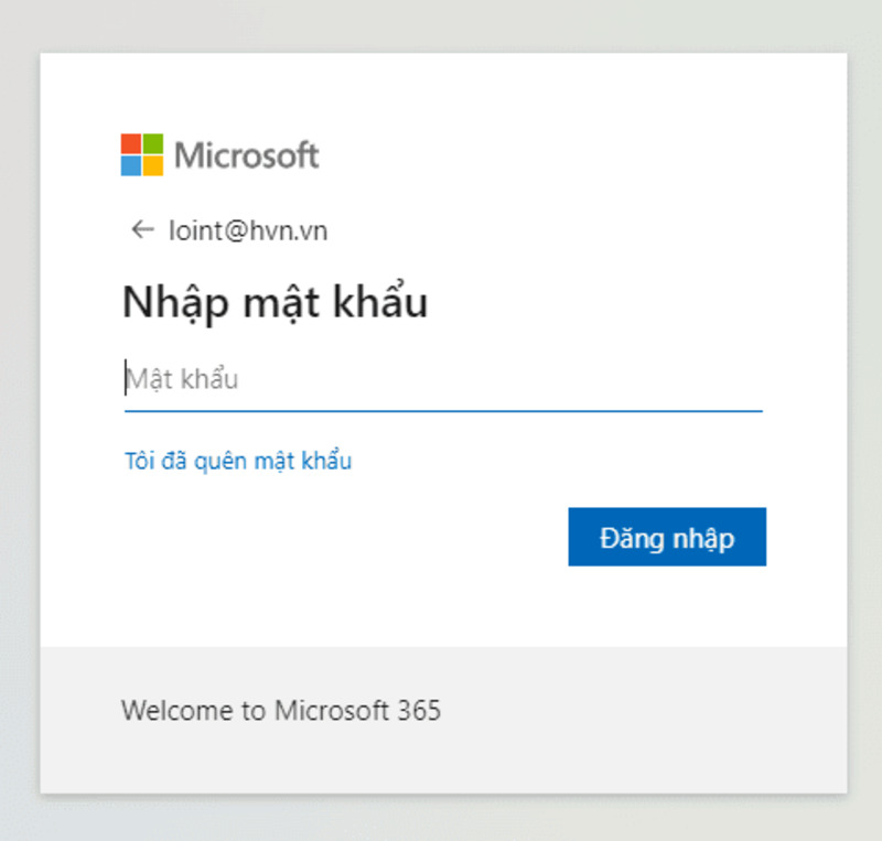 Sau khi nhập mật khẩu tài khoản Microsoft, nhấn vào Đăng nhập