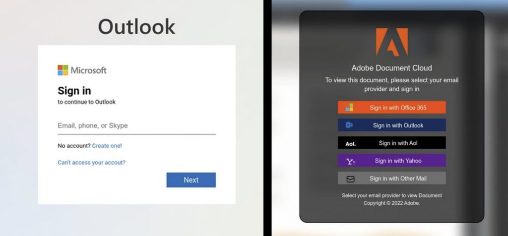 Ô đăng nhập dành cho lừa đảo Office 365 và Adobe